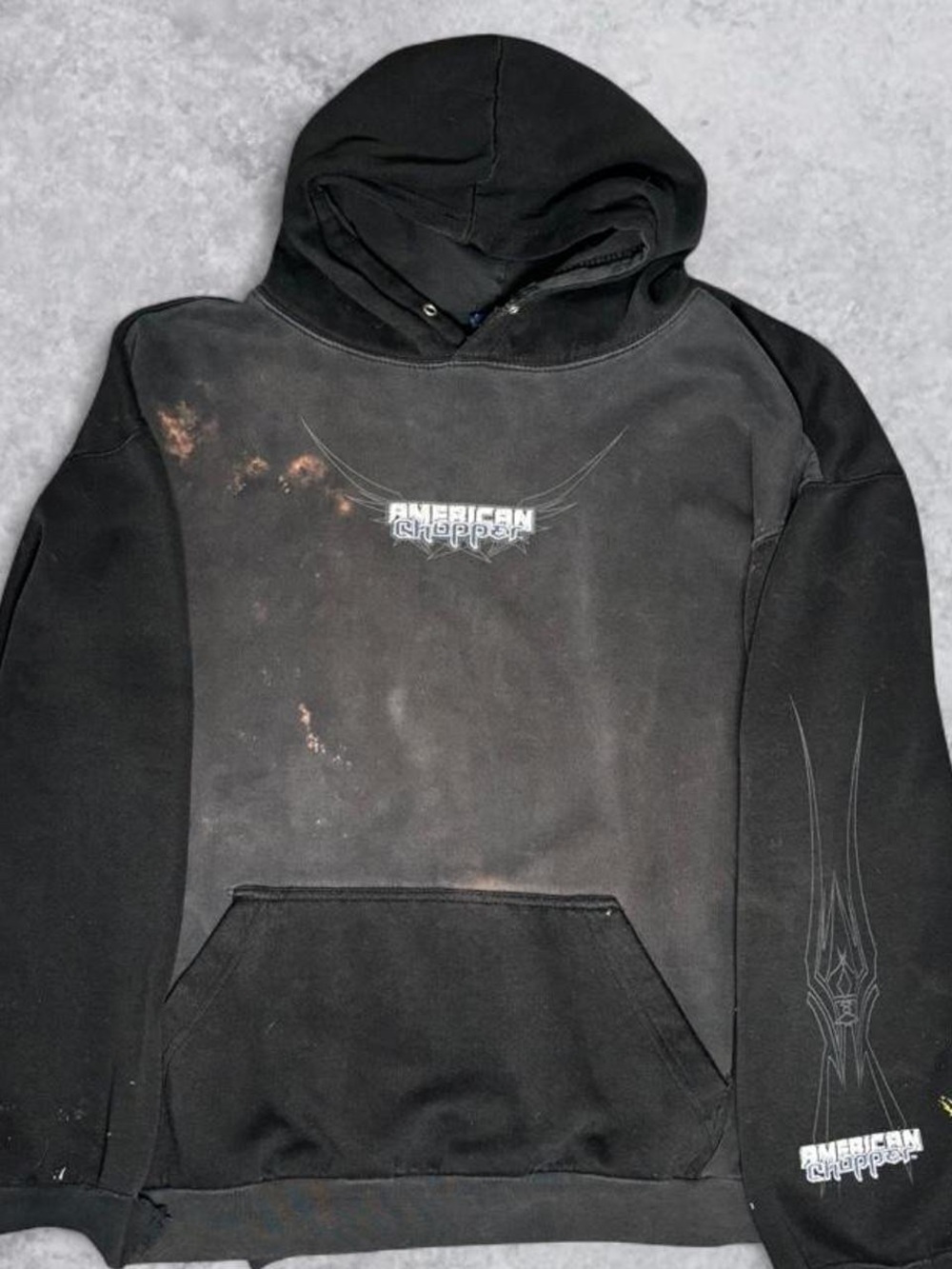 Vintage 2003 American Chopper Jet Bike Hoodie Distressed Y2K Size Large